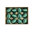 thumbnail image 1 of 2025 CISIL & 12 -Count Christmas Tree Ornaments Velvet Green Balls 6cm 2.36In, 1 of 5