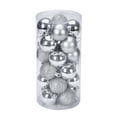 thumbnail image 1 of 2025 CISIL & 24-Count Christmas Tree Ornaments Shatterproof Multi-Textured Silver Balls 8cm 3.15In, 1 of 3