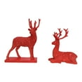 thumbnail image 1 of 2025 CISIL 2Pcs Christmas Reindeer Figurines Glitter Resin Deer Statue Desktop Decor for Living Room Home Holiday Party (Red, 2 Pcs), 1 of 6