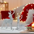 thumbnail image 1 of 2025 CISIL 2Pcs Christmas Reindeer Figurines Glitter Resin Deer Statue Desktop Decor for Living Room Home Holiday Party (Sliver, 2 Pcs), 1 of 6
