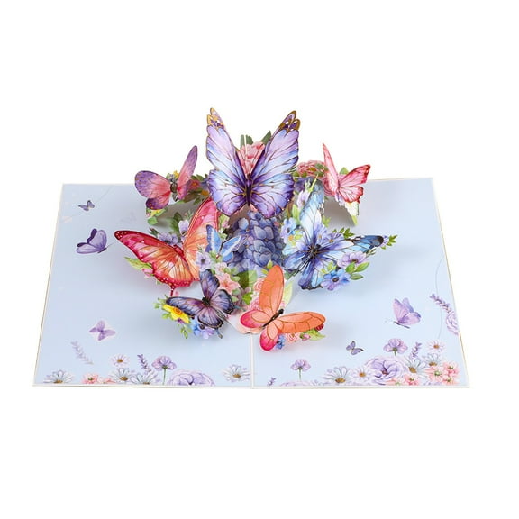 2025 & CISIL 3D Mother's Day Butterfly Series Bouquet Folding Greeting Card, Paper Sculpture Flower Festival Teacher's Day Blessing Gift
