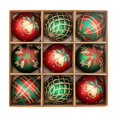 thumbnail image 1 of 2025 & CISIL 9 Christmas Balls Christmas Tree Decoration Ornaments For Christmas Tree Holiday Wreath Garland Decoration Ornaments, Red And Gold, 6cm, 1 of 2