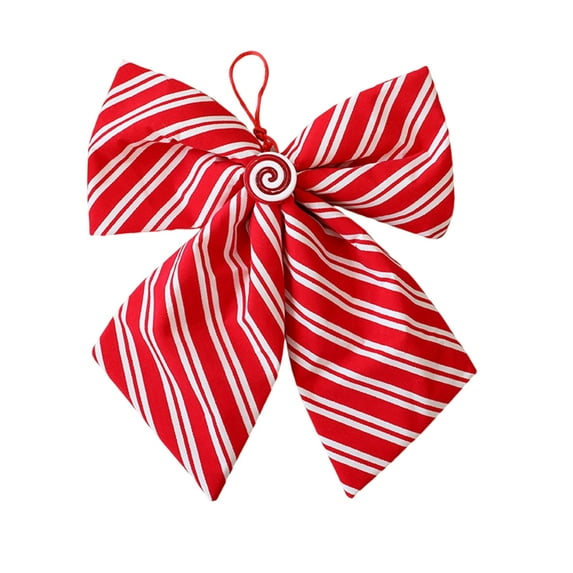 2025 & CISIL Candy Stripe Bow Christmas Wreath Bow Christmas Bow Suitable For Christmas Tree Wreath Ribbon Door Window Outside Party Gift