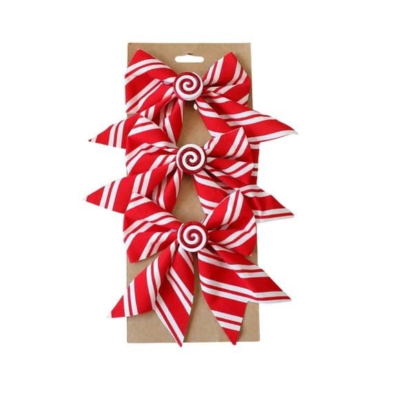 2025 & CISIL - Candy Stripe Bow Christmas Wreath Bow Christmas Bow Suitable For Christmas Tree Wreath Ribbon Door Window Outside Party Gift