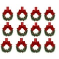 thumbnail image 1 of 2025 & CISIL - Christmas Kitchen Cabinet Wreaths With Plaid Bow Ribbon Hanging Cabinet Doors Wreaths Decorative For Kitchen Window Outdoor Indoor Holiday Decor, 1 of 4