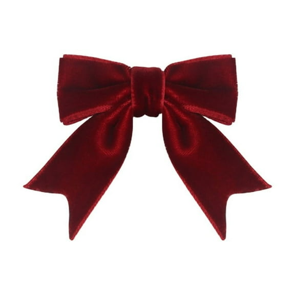2025 & CISIL Christmas Red And Green Velvet Ribbon Bow Handmade Tailcoat Cutting Christmas Tree Gift Box Decoration Bow