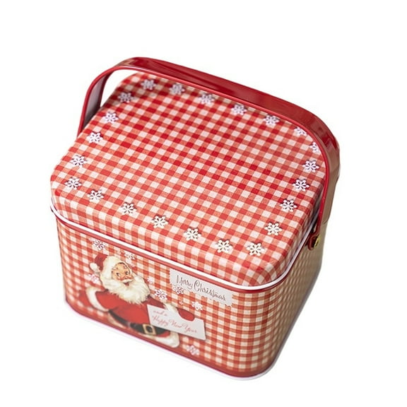 2025 & CISIL - Christmas Tinplate Box With Handle Gift Storage Jar Decorative Gift Box Candy Jar Cookie Jar