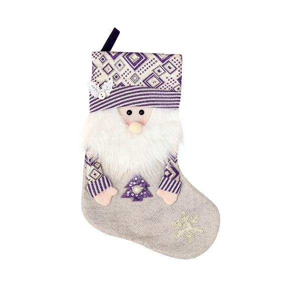 2025 & CISIL - Cute Christmas Stocking, Santa Boots For Stuffing, Hairy Santa Stocking With Red And Green Stripes, Personalized Christmas Stocking For Fireplace, Shop Window,