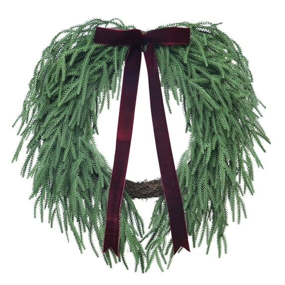 2025 & CISIL - Natural Feel Norfolk Artificial Christmas Wreath, Green