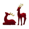 thumbnail image 1 of 2025 CISIL Reindeer Figurines Sitting Standing Deer Statues Modern Creative Tabletop Ornaments Elk Sculptures for Living Room Home Gifts, Red, 1 of 2