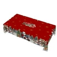 thumbnail image 1 of 2025 & CISIL - Short Plush Rectangular Tablecloth For Christmas, Featuring Red Snowmen And Christmas Decorations, Waterproof Christmas Tablecloth, Party Decorations, 1 of 4