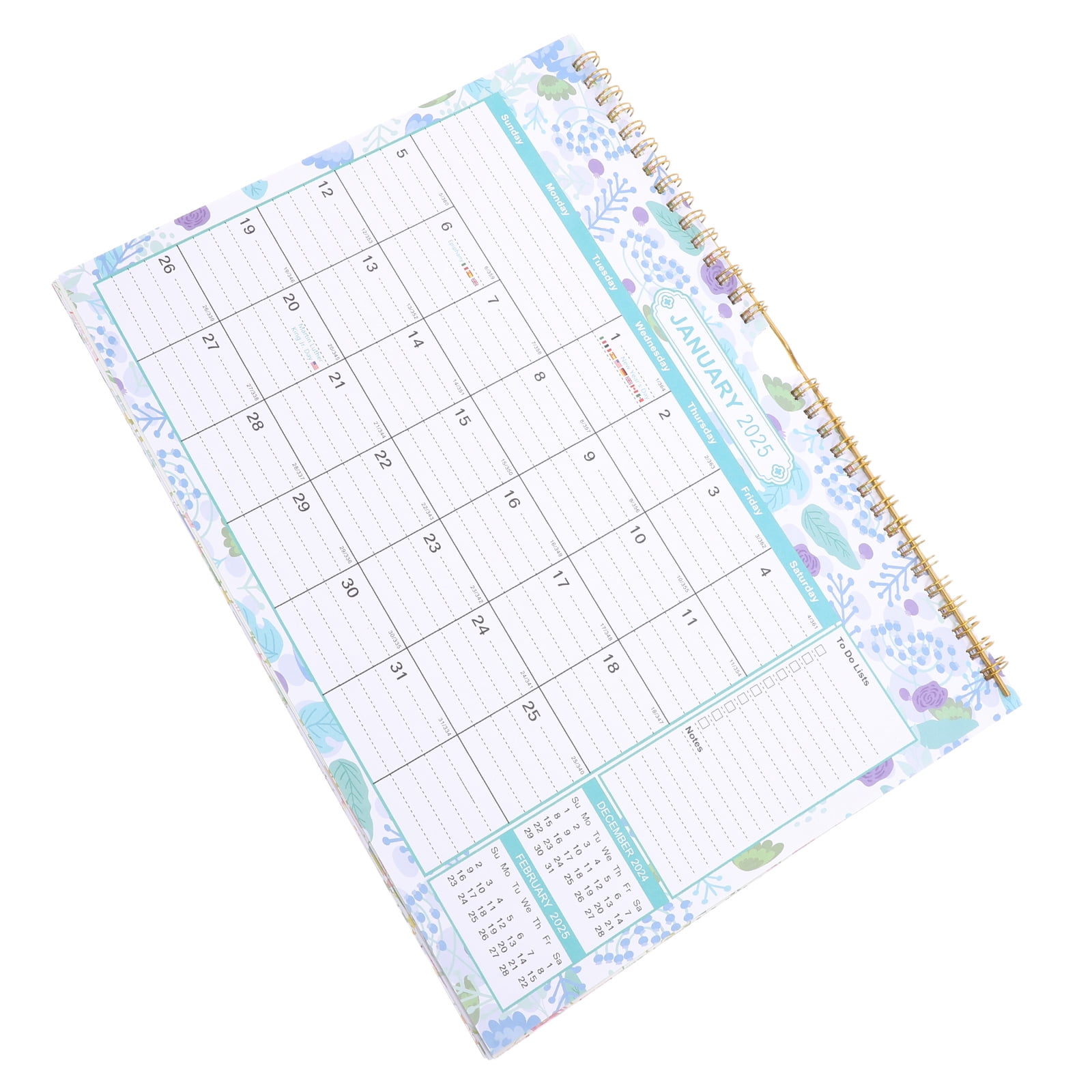 2025 Calendar 18 Month Wall Calendar 2025-2026 Academic Wall Calendar Spiral Binding Large Hanging Calendar Ruled Blocks Calendar for Planning