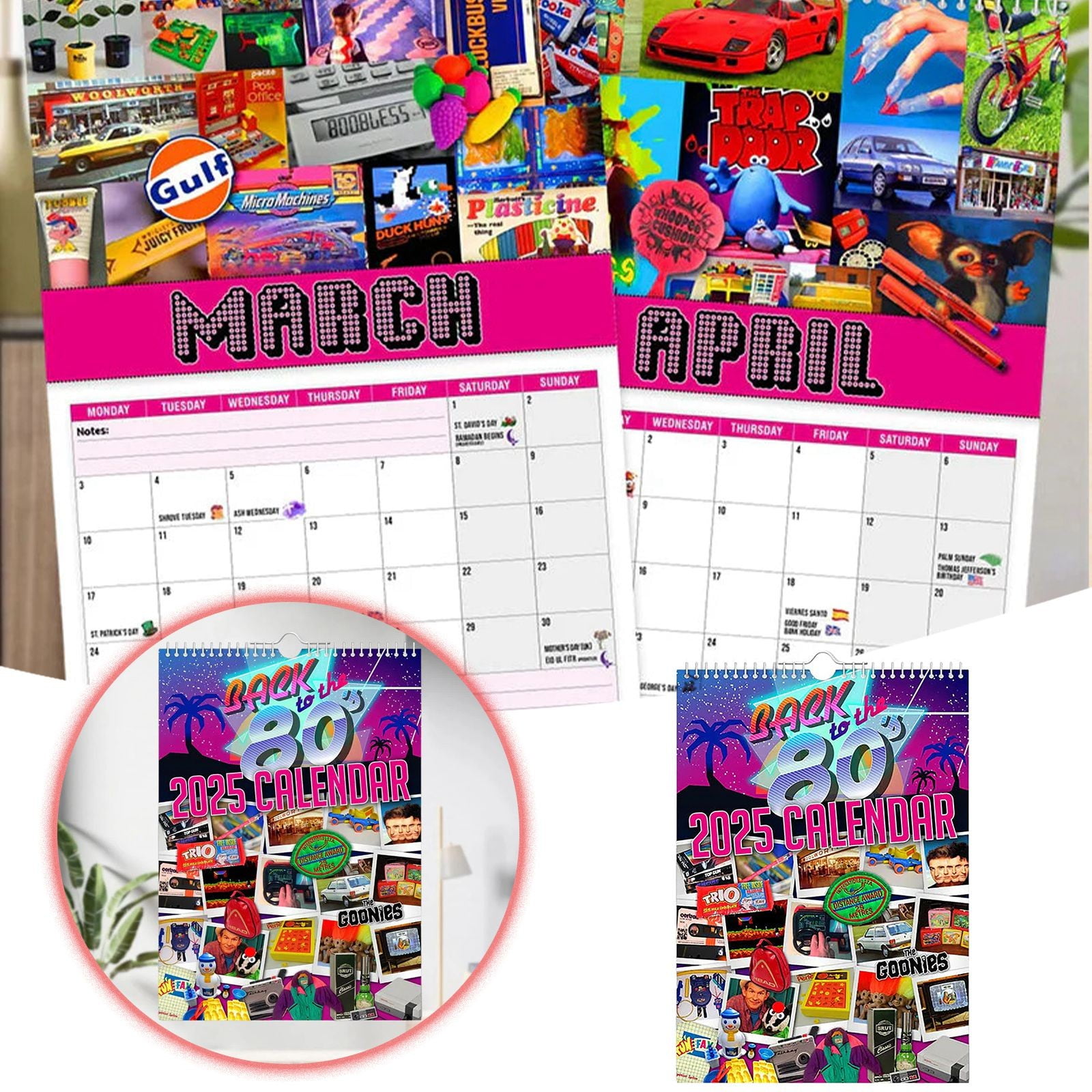 2025 Calendar Back To The 80s Back To The 80’s Nostalgic Color Version
