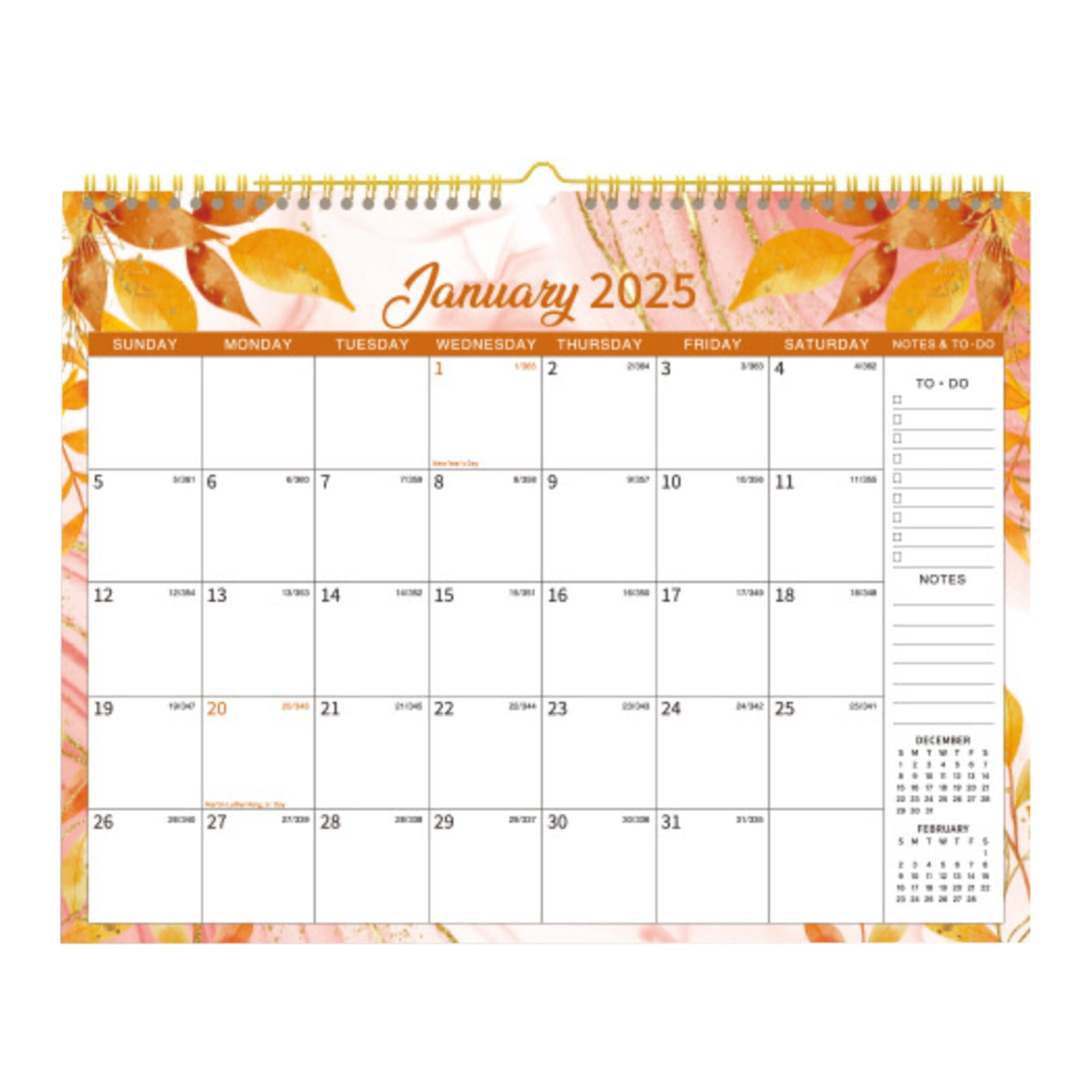 2025 Calendar,Jan. 2025 Dec. 2025, 15" x 11.5",12 Monthly Wall