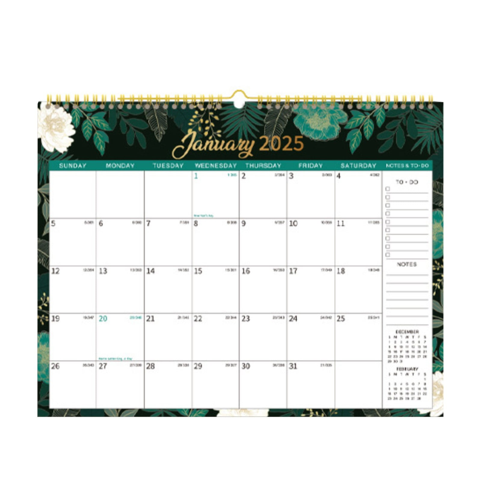 2025 Calendar,Wall Calendar from January 2025 to December 2025, Monthly