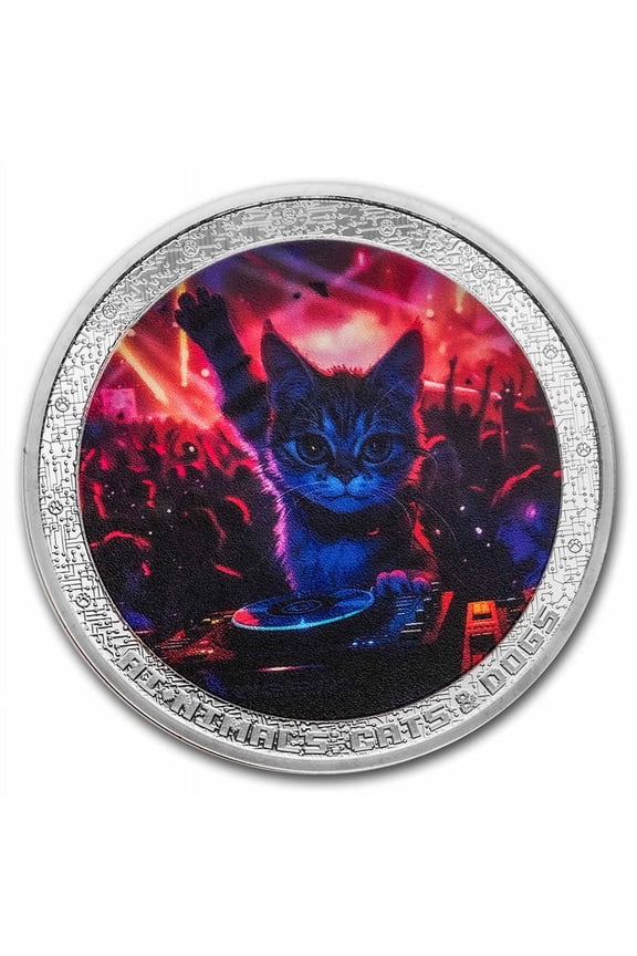 2025 Cameroon 1 oz Silver AINIMALS Cat DJ (w/ Box & COA)