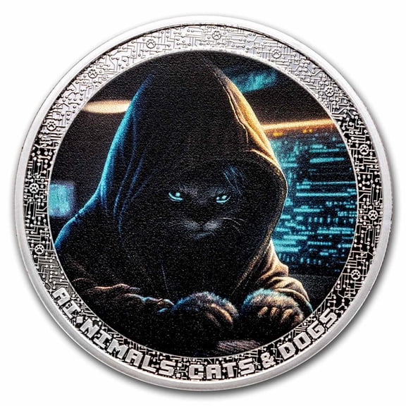 2025 Cameroon 1 oz Silver AINIMALS Cat Hacker (w/ Box & COA)