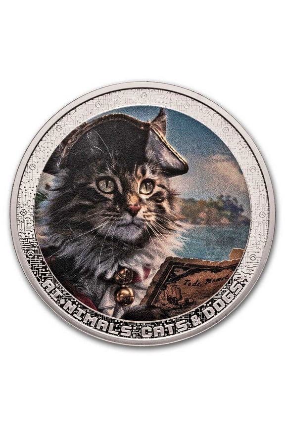 2025 Cameroon 1 oz Silver AINIMALS Cat Pirate (w/ Box & COA)