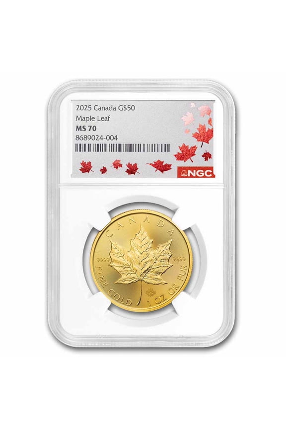 2025 Canada 1 oz Gold Maple Leaf BU MS-70 NGC
