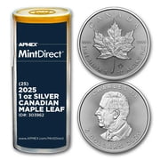 2025 Canada 1 oz Silver Maple Leaf 25-Coin MintDirect  Tube
