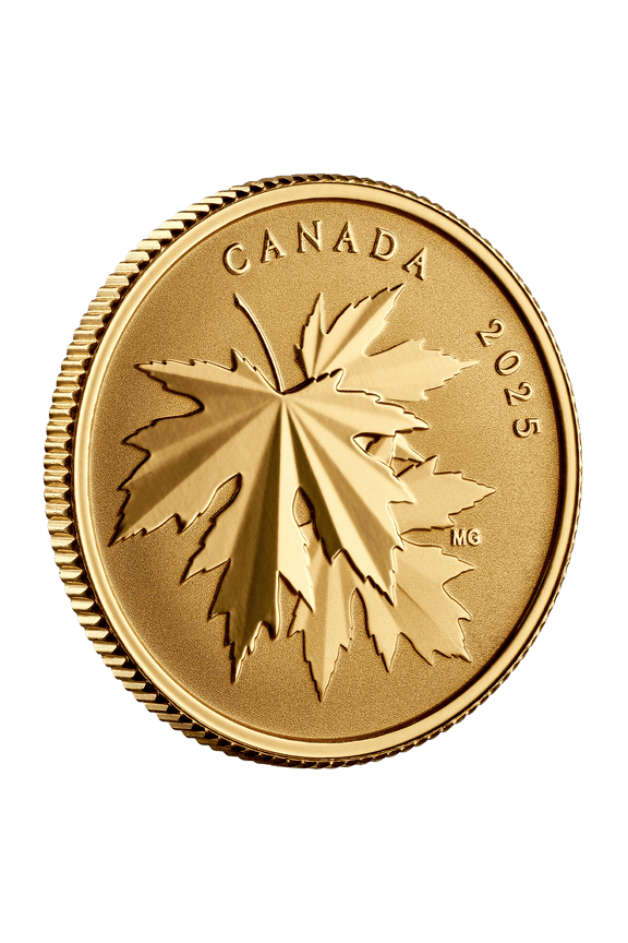 2025 Canada $100 1/4-oz Gold Gleaming Maple Leaf Reverse Proof NGC PF70