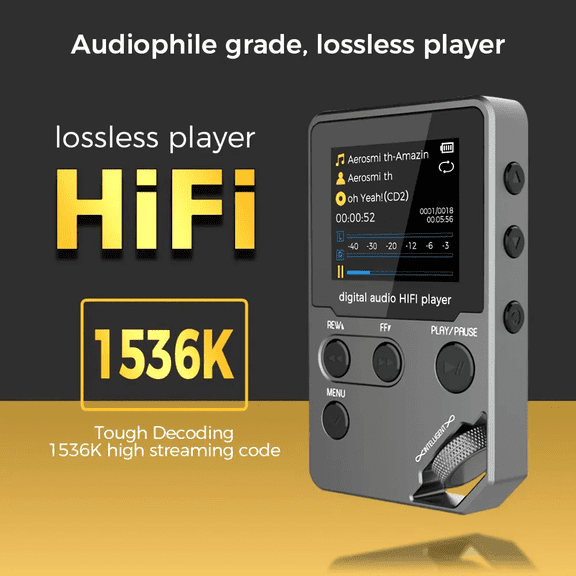 2025 Cappsu 8GB Hi-Fi Music Player - Professional Grade, 60 Hours of Long Battery Life, Zinc Alloy, Rotary Control, Recording Function, Sporting Compact Design, Perfect Gift for Father'S Day