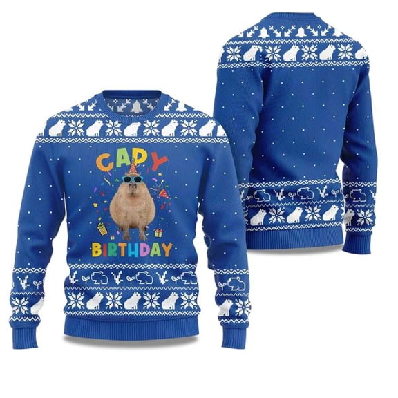 2025 Capy Birthday 3D Christmas Sweater