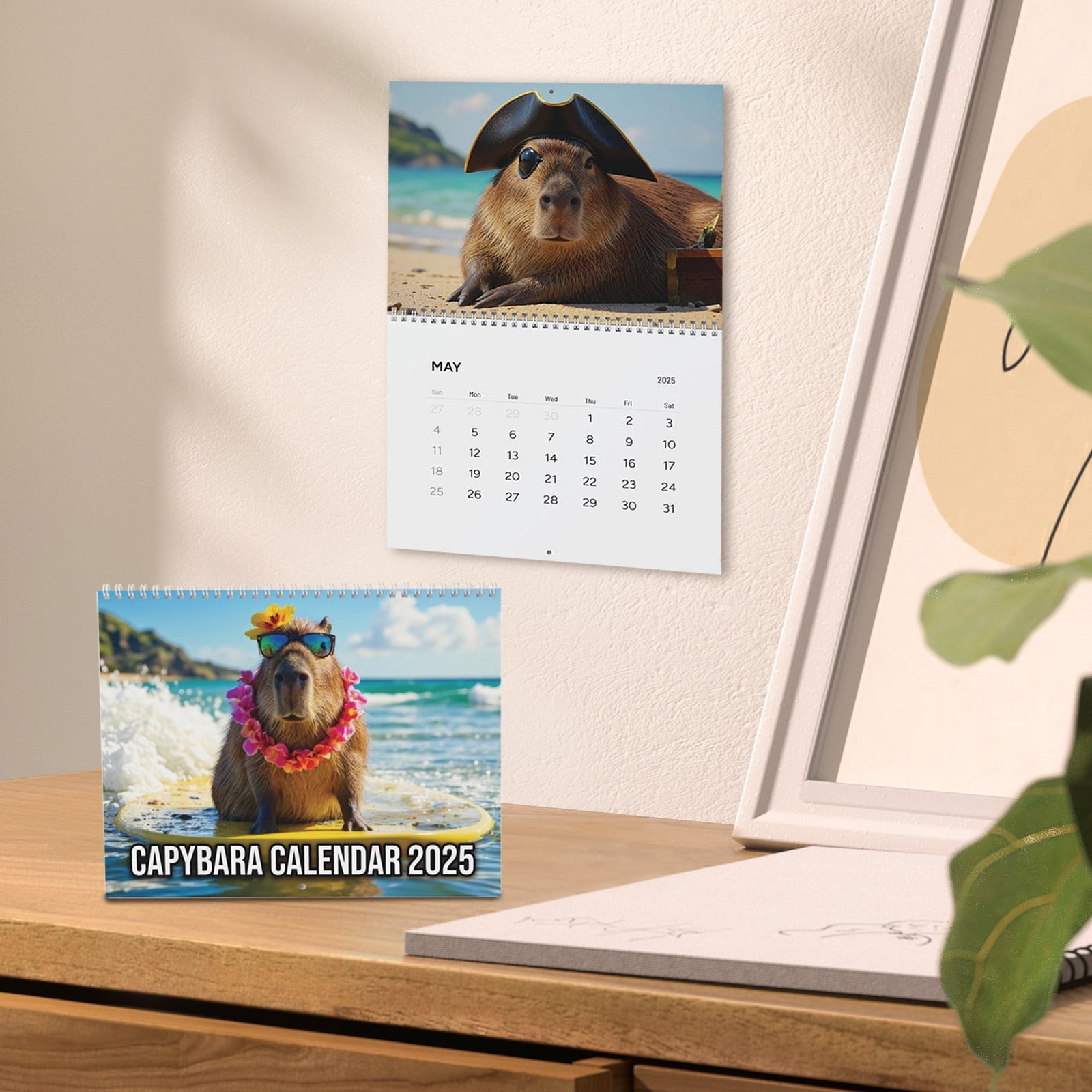 2025 Capybara Wall Calendar Featuring Unique Capybara Illustrations in