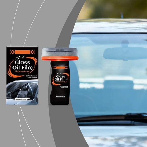 2025 Car Glass Oil Film Cleaner, Windshield Oil Film Removal Brush 100ml Quick Cleaning Defogging Anti-Glare Auto Glass Cleaning Tool for Car Windows