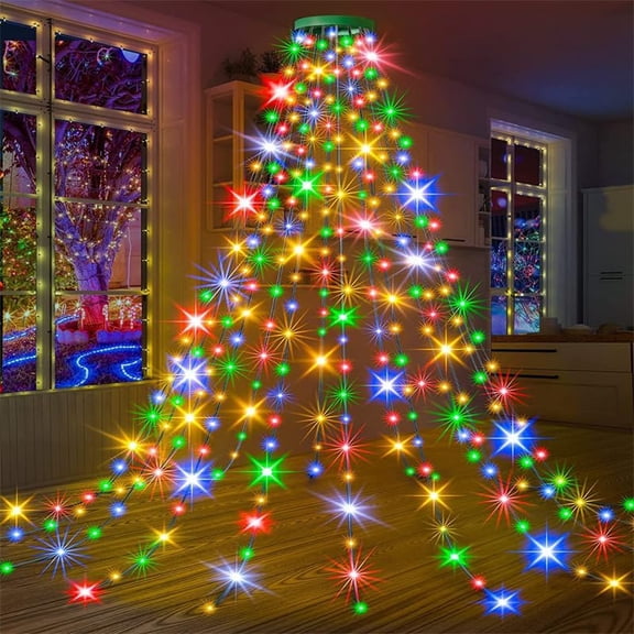 2025 Cascading Twinkle Lights for Christmas Tree, 8 Modes 100-600 Christmas Led Firefly Twinkle String Lights