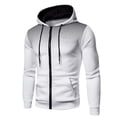 thumbnail image 1 of 2025 Casual Sports Sweatshirt For Mens Zip Up Long Sleeve Winter Fleece Warm Drawstring Hooded Jacket With Pockets, 1 of 3