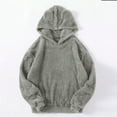 thumbnail image 1 of 2025 Charella Women's Fuzzy Hoodies Sport Pullover Cozy Fleece Oversized Sweatshirt Gray,XXL, 1 of 6