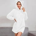 thumbnail image 1 of 2025 Charella Women's Fuzzy Long Hoodies Winter Warm Fleece Pullover Sweatshirt White,XL, 1 of 9