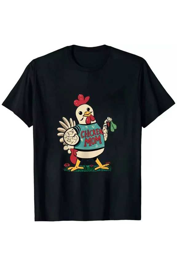 2025/Chicken Lady T-Shirt for Women Cool Farmer Tee Funny Chicken Graphic