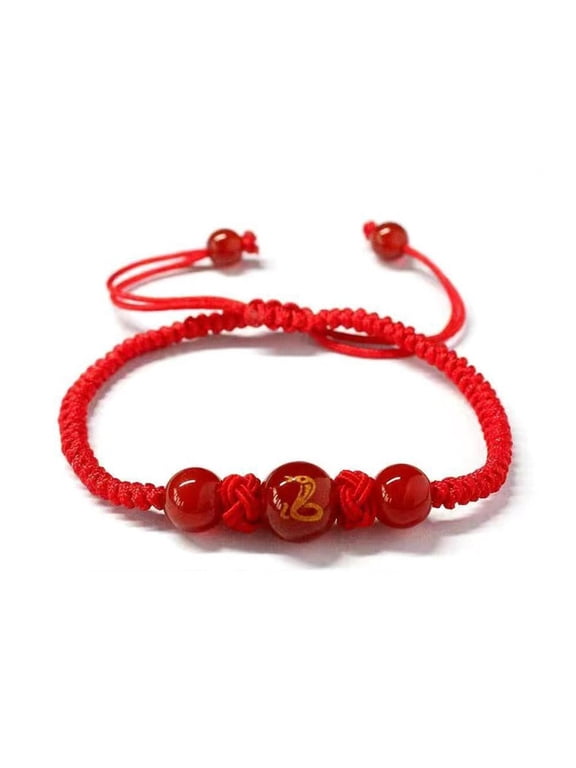 2025 Chinese Feng Shui Protection Bracelet,Adjustable Traditional Chinese Snake Red Hand Rope Hand Woven String Lucky Bracelet Bracelet Chinese Red String Accessories Clearance