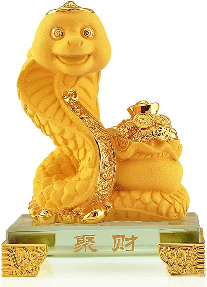 2025 Chinese Zodiac Snake Year Golden Resin Collectible Figurines Table