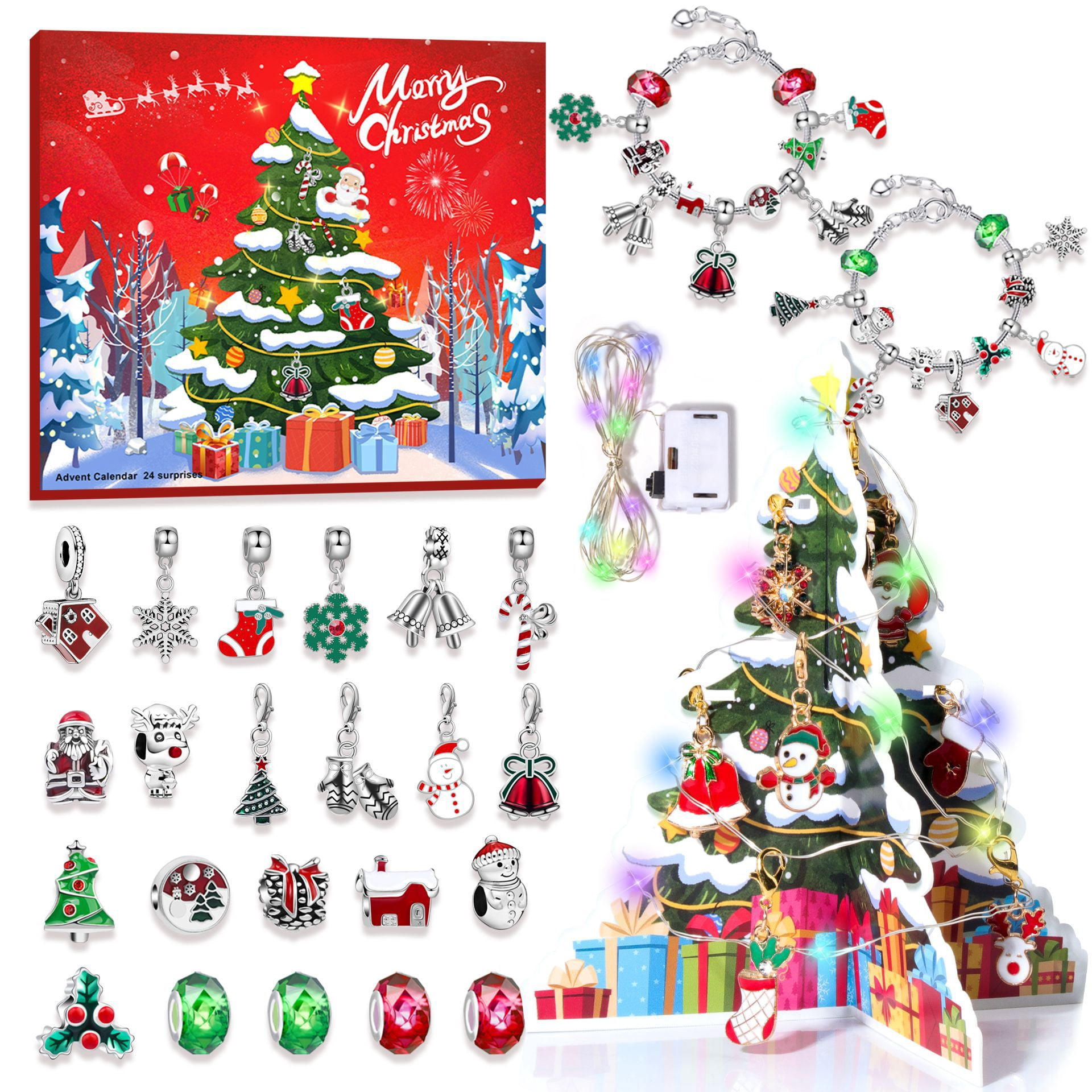 2025 Christmas Advent Calendar 24 Days Countdown Bracelets,Christmas ...