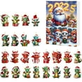 thumbnail image 1 of 2025 Christmas Advent Calendar 2D Flat Dragon with Santa Hats Ornaments, 24 Days Countdown Calendar Pendants Gifts for Christmas Tree New Year Vacation Party Home Decor, 1 of 8