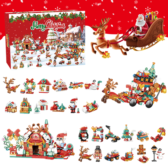2025 Christmas Advent Calendar Building Blocks, 24 Days Christmas Theme ...