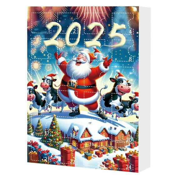 2025 Christmas Advent Calendar Chicken with Santa Hats, Chicken Countdown Calendar Christmas Tree Decoration, 24 Days of Christmas Advent Calendar, B