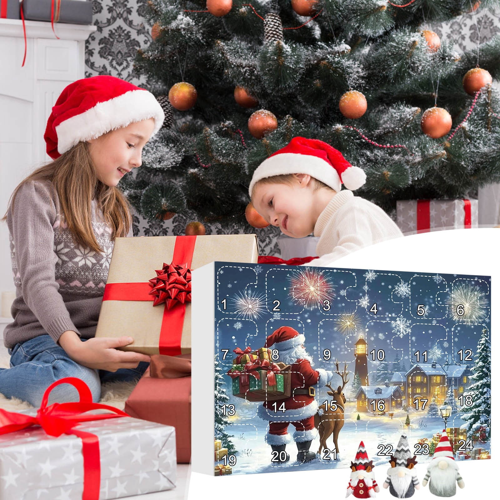 2025 Christmas Advent Calendar with Collectible Gnome Doll – 24 Days Countdown Calendar for Adults and Kids – Holiday Gift Set with Plush Gnome Toys – Xmas Home Decor & Daily Surprise
