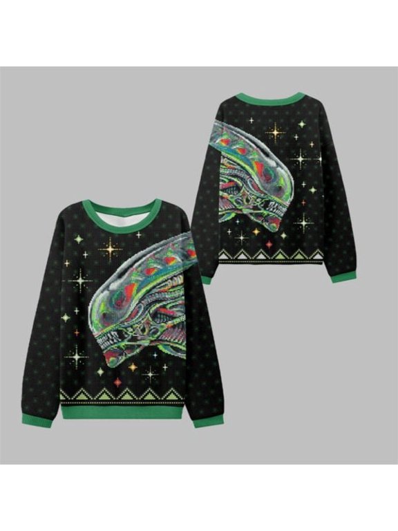 2025 Christmas Alien Xenomorph 3D Sweater