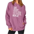 thumbnail image 1 of 2025 Christmas Baggy Hoodies Ladies Letter Print Graphic Sweatshirt with 2 Pockets Casual Pullover Tops Loose (S, Pink 08), 1 of 6