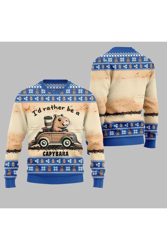 2025 Christmas Be A Capybara 3D Christmas Sweater