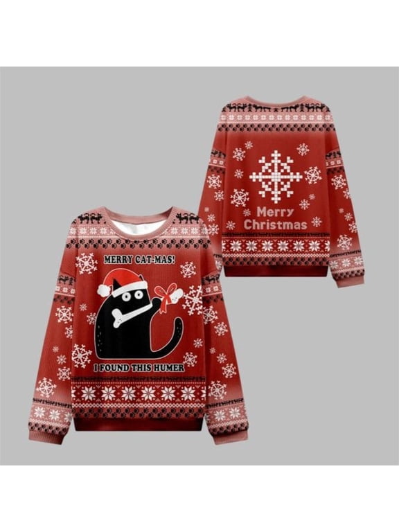 2025 Christmas Cat Found A Bone Gift 3D Sweater