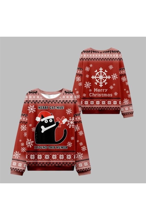2025 Christmas Cat Found A Bone Gift 3D Sweater