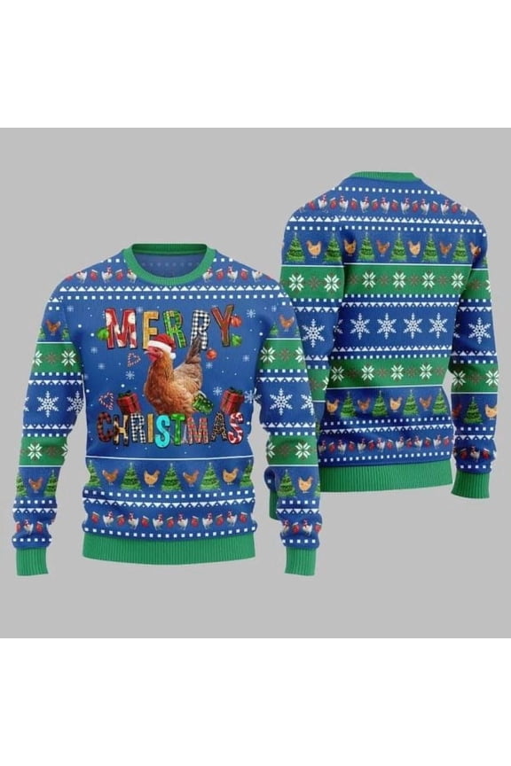 2025 Christmas Chicken Merry Christmas Ugly Christmas Sweater