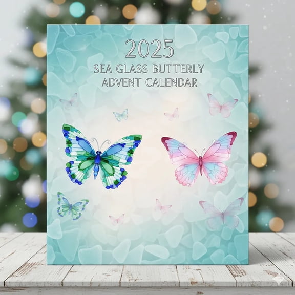 2025 Christmas Countdown Advent Calendar, Ocean Glass Butterfly Advent Calendar, 24 Days Countdown Calendar to Christmas Surprise Toys Gift with Different Butterfly, Ideal Xmas Gift
