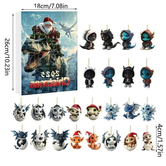 2025 Christmas Countdown Calendar with 24 Mini Blind Box Ornaments – Holiday Advent Calendar for Kids, Collectible Baby Doll Figurines, Daily Surprise Gifts for Xmas