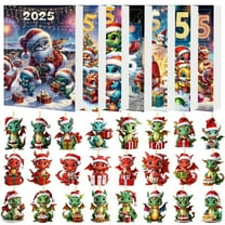 2025 Christmas Countdown Calendar - 24pcs Cute Acrylic Decor-Included Holiday Gift Box, Festive Countdown Tool to Boost Christmas Excitement, Perfect for U.S. Holiday Traditions & Home Gatherings, B